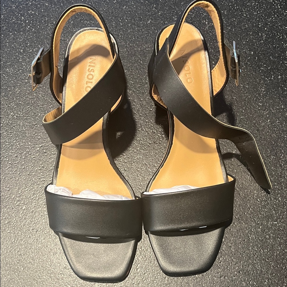Nisolo Stella Go-To Block Heel Sandal Black